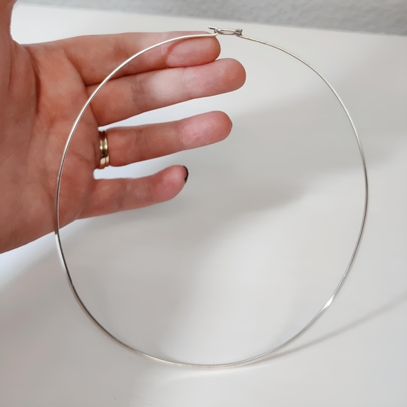 Vintage MEXICO Solid Sterling Silver Collar Choker Necklace 16.5" - Picture 7 of 10